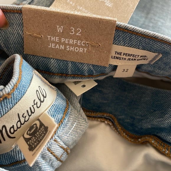 Madewell Womens The Perfect Mid-Lenght High Waisted Jean Shorts size 32 - Picture 5 of 10